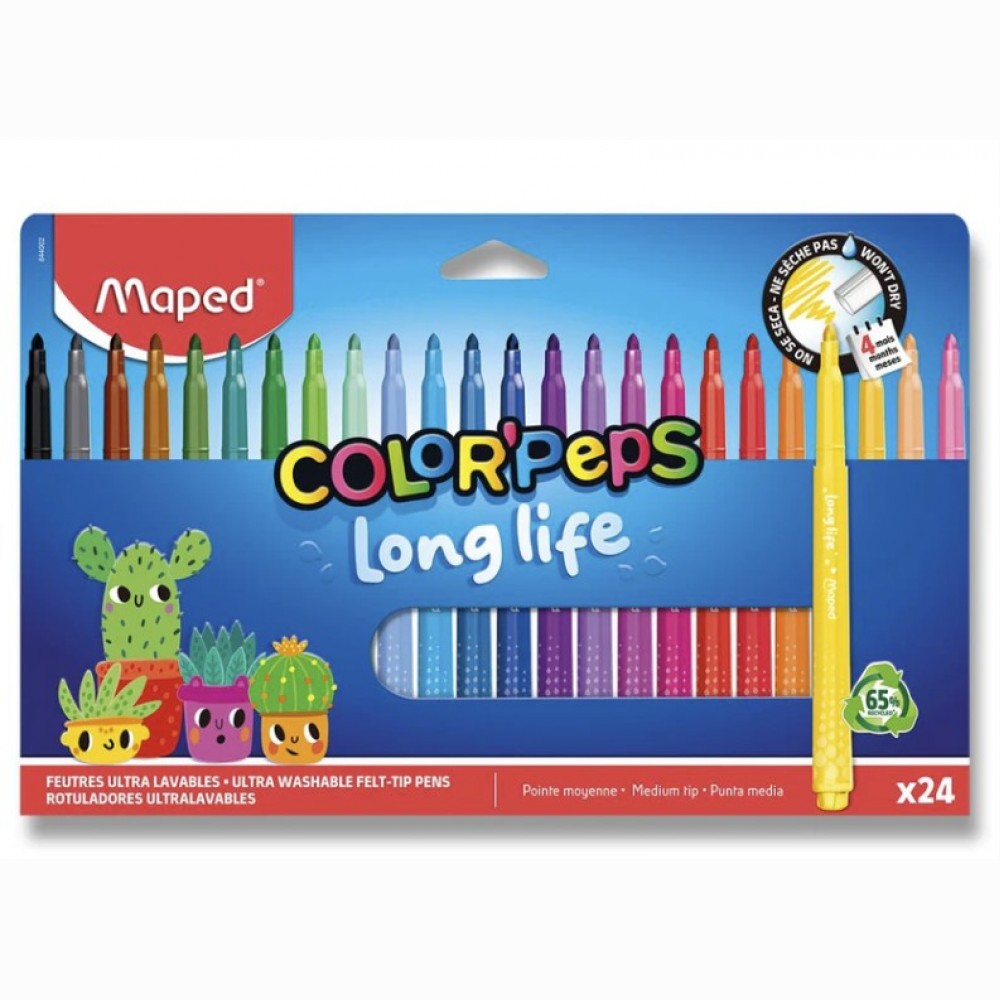 Flomasteris Maped ColorPeps Long Life2 24vnt.
