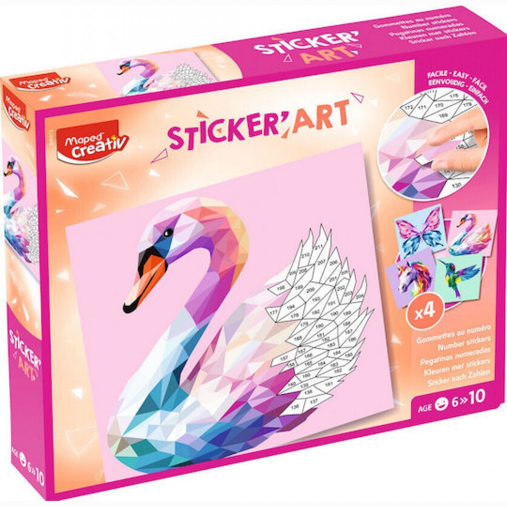 Įklijuoti pagal skaičius Maped Creativ Sticker Art elegant creaures
