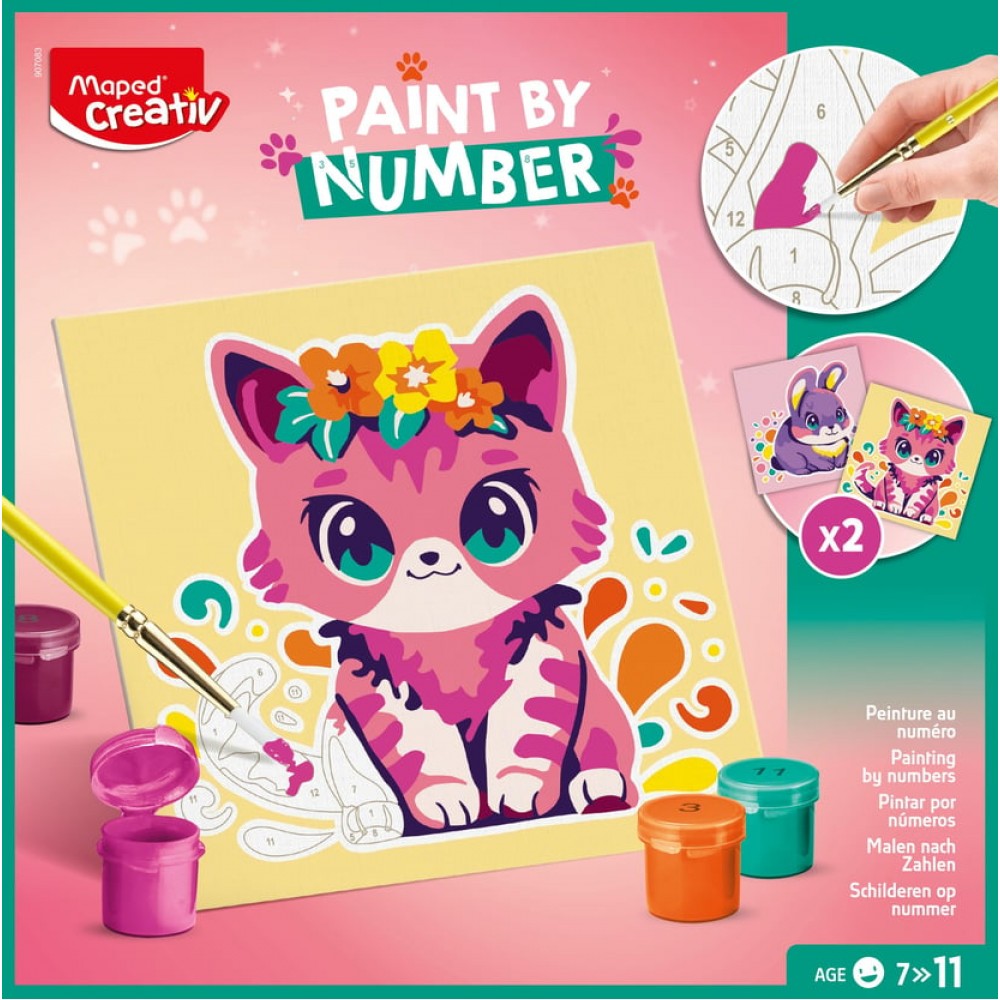 Tapyba pagal skaičius Maped Creativ 20x20 katė/triušis