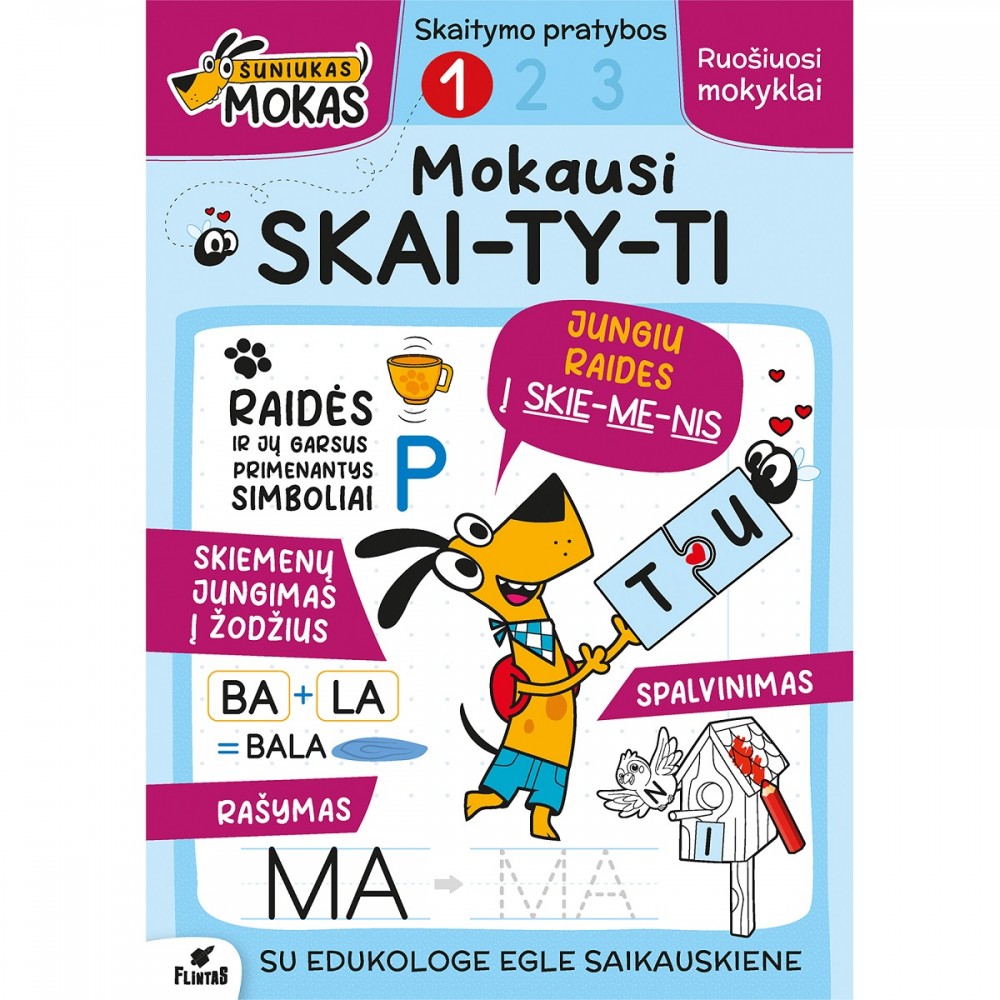 Šuniukas Mokas. Mokausi skaityti 123 dalys /3 rūšys/