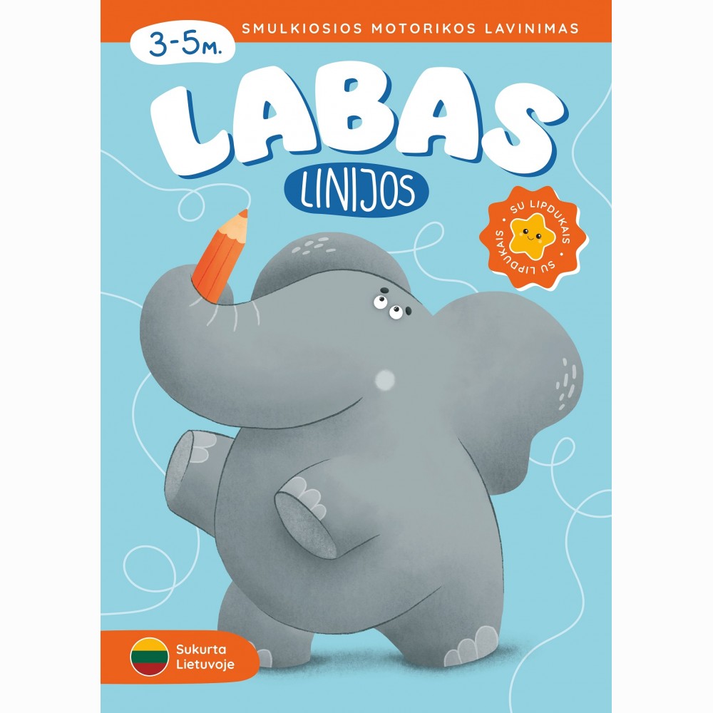 Užduočių knygelė su lipdukais Labas linijos