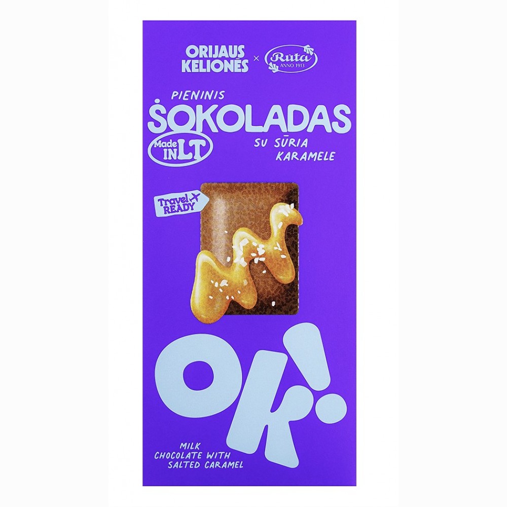 Pieninis šokoladas su sūria karamele ORIJAUS KELIONĖS®, 70 g