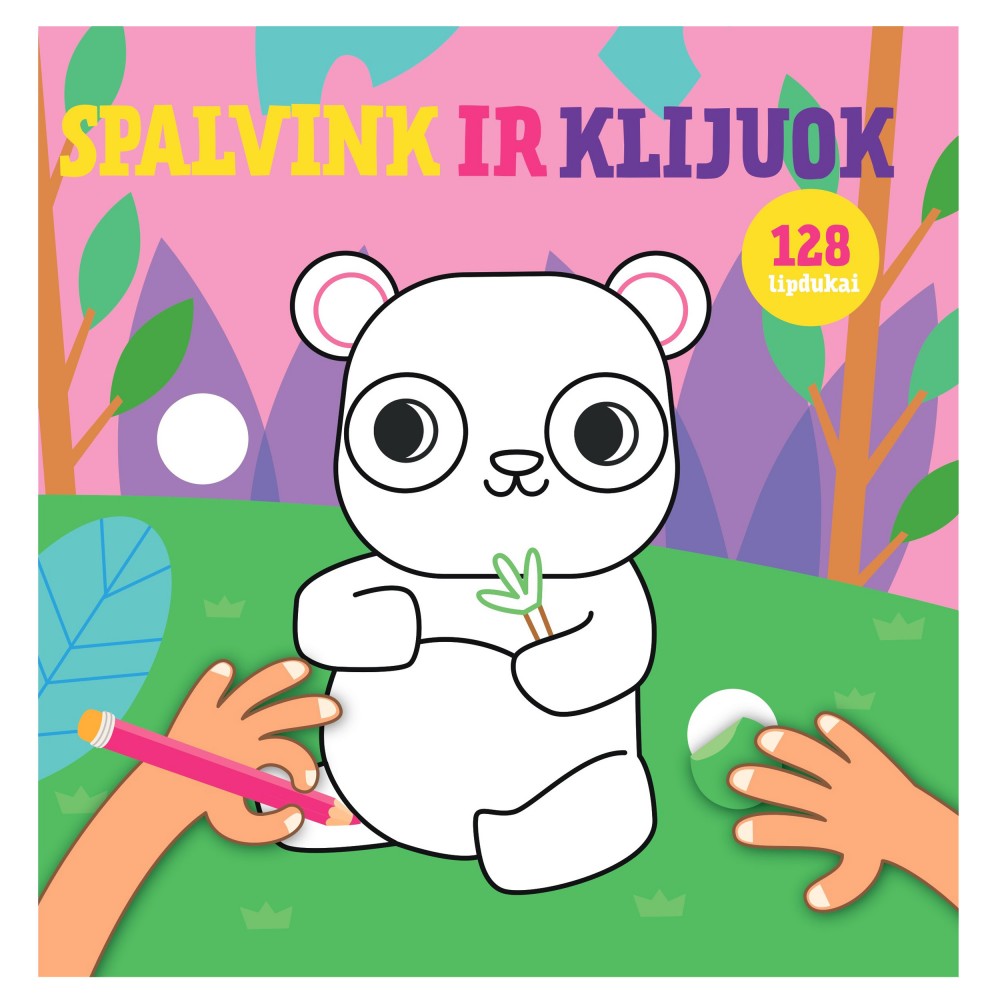 Spalvink ir klijuok. Spalvinimo knygelė su lipdukais