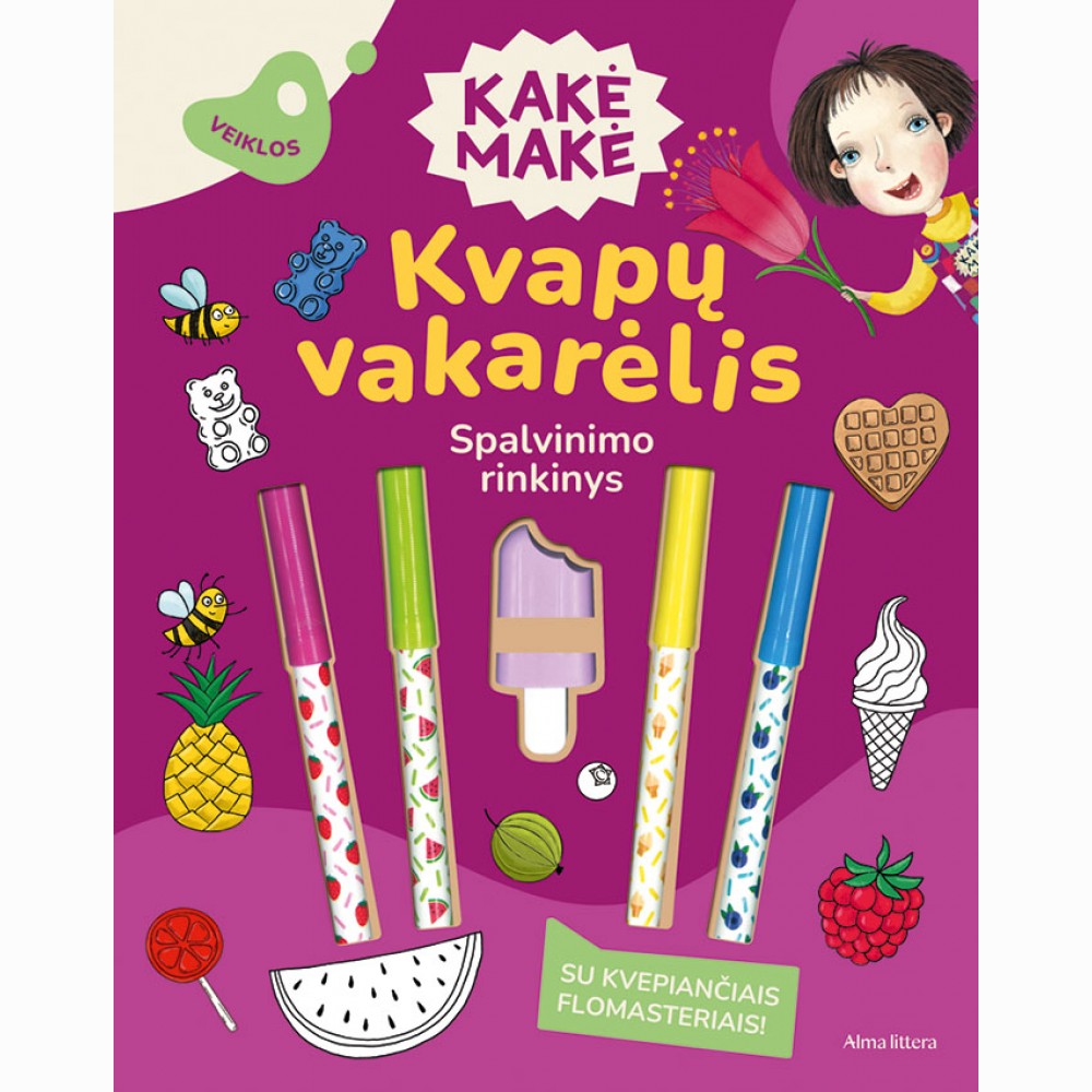 Kakė Makė. Kvapų vakarėlis. Spalvinimo rinkinys