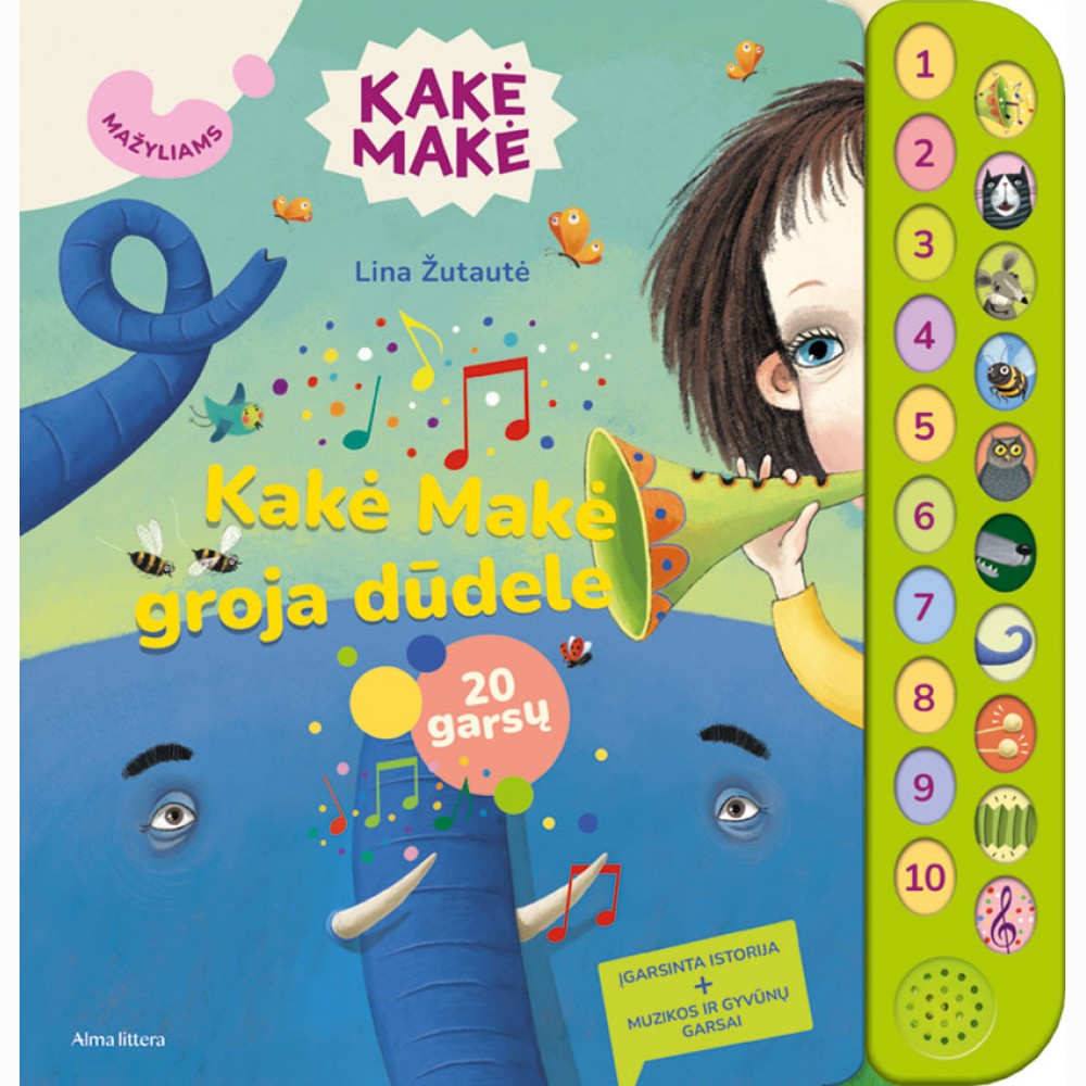 Kakė Makė groja dūdele. 20 garsų