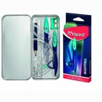 Braižymo priemonių rinkinys Maped Nightfall 9 dalys metalinė dėžutė blister.