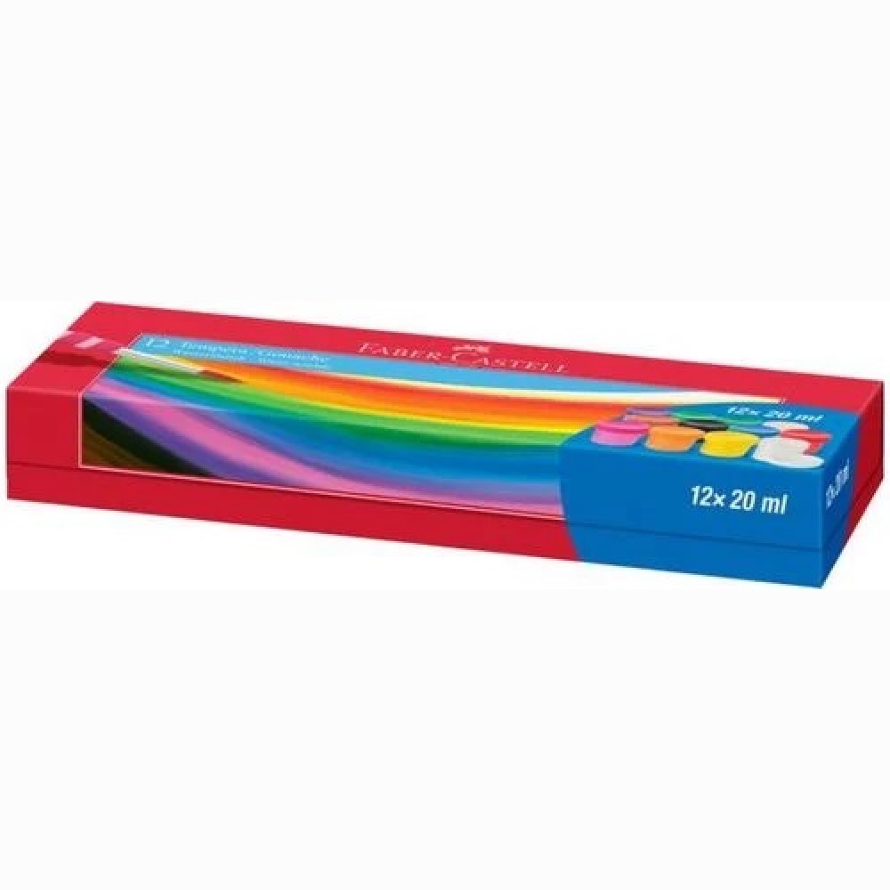 Guašas Faber-Castell, 20ml, 12 spalvų Guašas Faber-Castell, 20ml, 12 spalvų