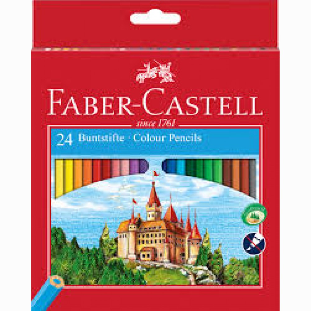 Spalvoti pieštukai FABER CASTELL CASTLE, 24 spalvos