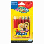 Veido puošybos kreidelės 6 spalvų Colorino Kids