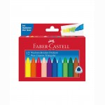 Vaškinės kreidelės FABER CASTELL, tribriaunės, 12 spalvų