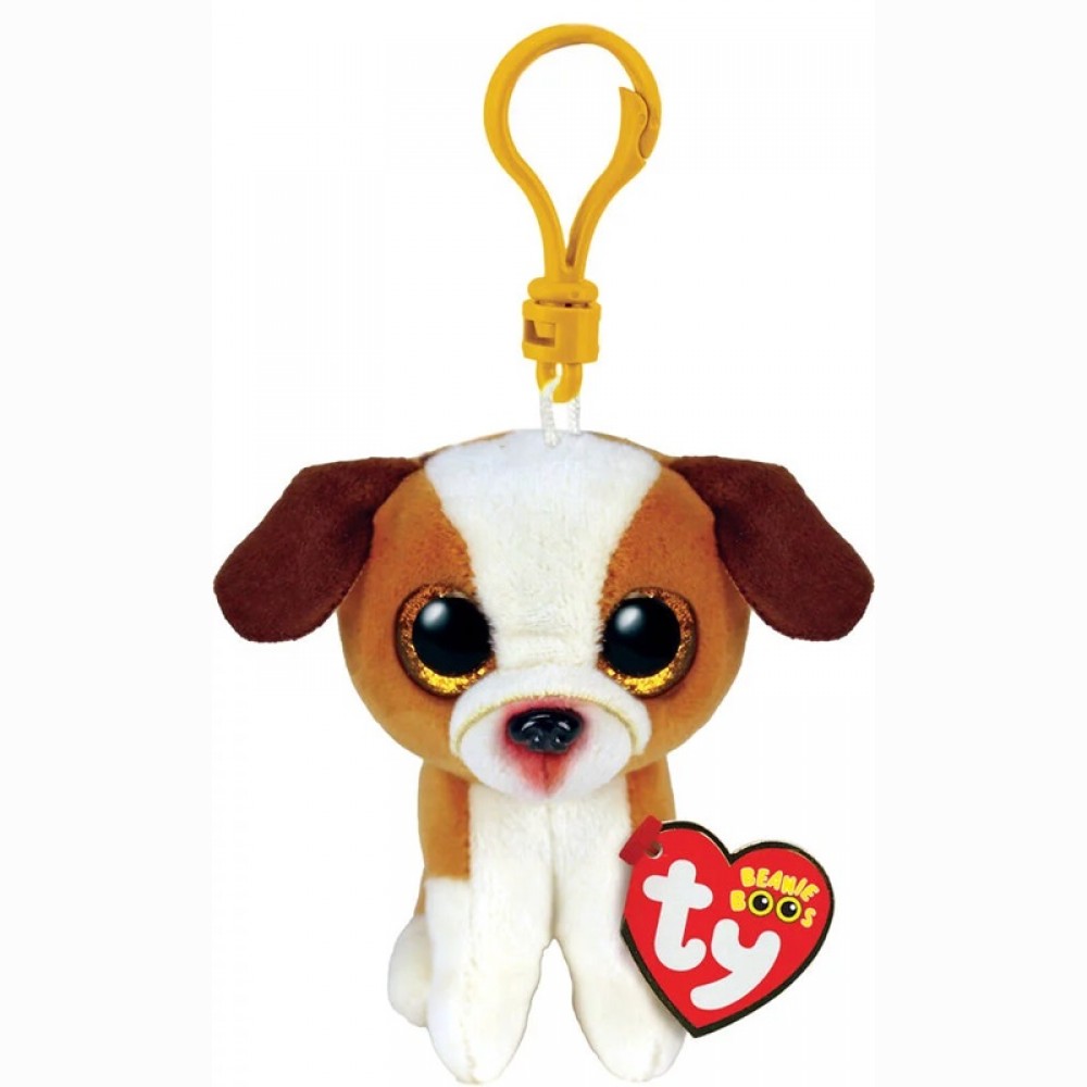 Pliušinis žaislas HUGO - brown/white dog clip