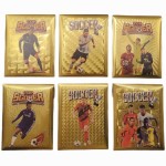 Futbolo kortelės auksinės, 10 vnt.