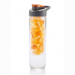 Gertuvė XD COLLECTION, 800ml, su infuzoriumi, skaidrus tritano plastikas, su oranžinės sp. Dangteliu