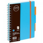 Bloknotas NOTOBOOK, Grand, A5, langeliais, 100 lapų, 80gsm, su spirale šone, mėlynos sp. plastikinis
