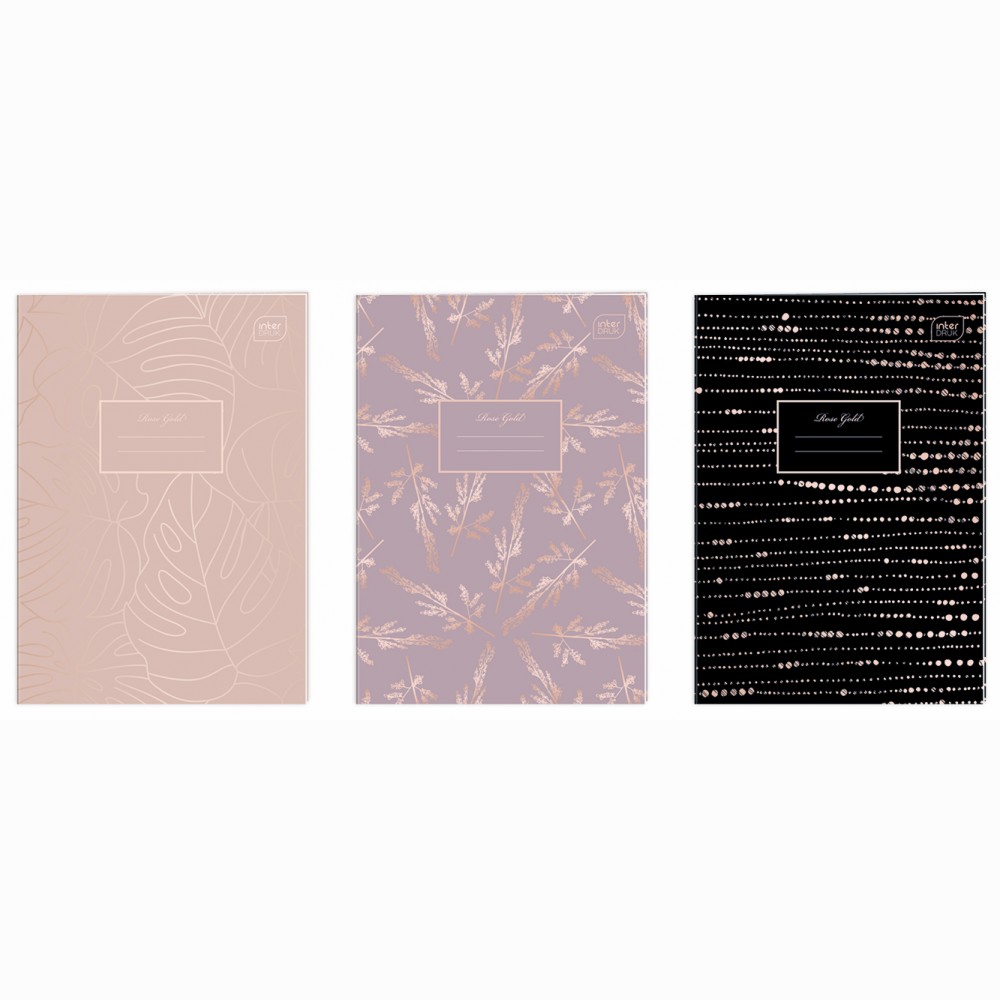 Kontorinis sąsiuvinis A4/60l. lang. 70g/m2 Metallic Rose Gold INTERDRUK