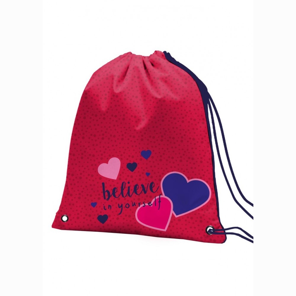 Krepšys sportinei aprangai YES SB-10 Heart beat, avietinė