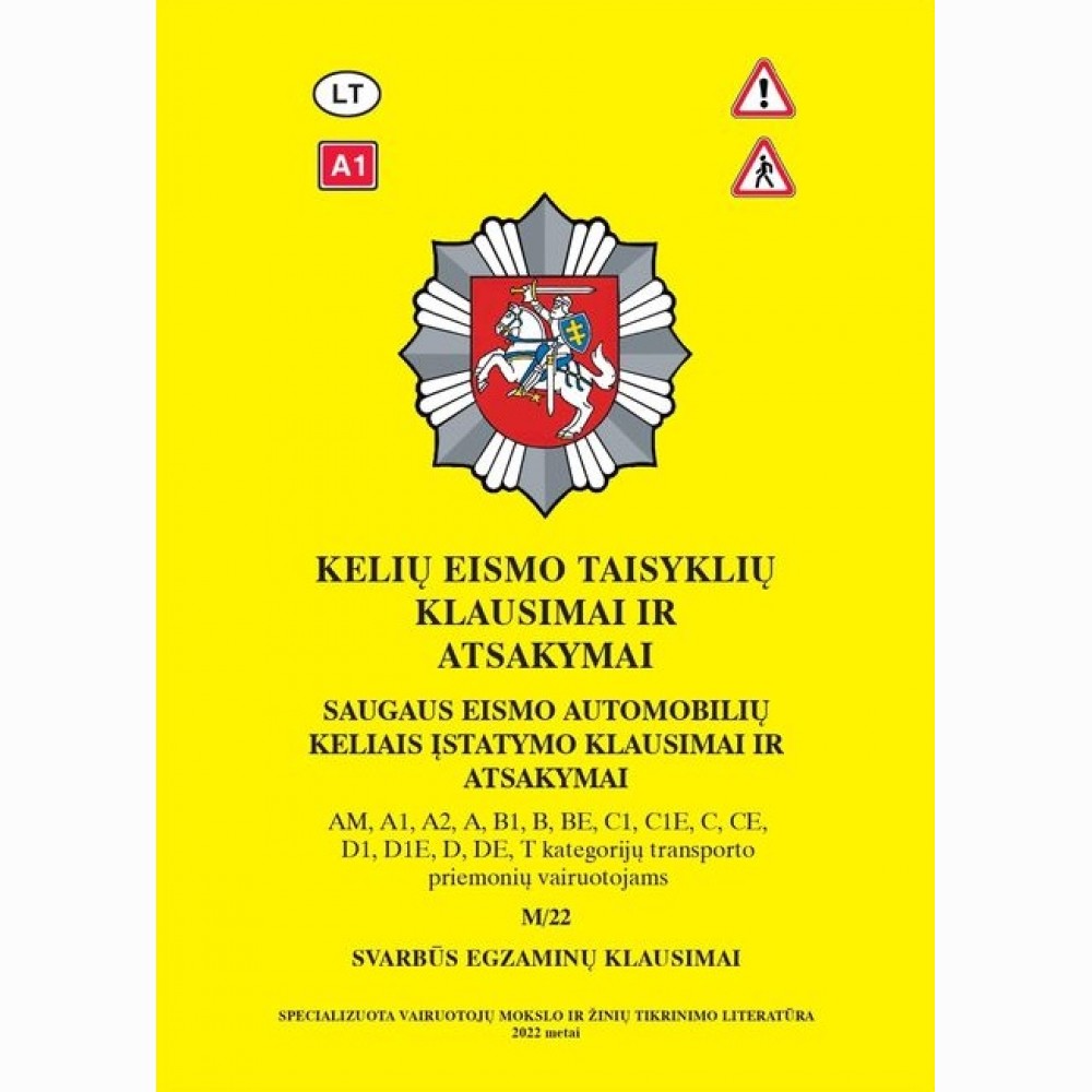 Kelių eismo taisyklių klausimai ir atsakymai /bilietai (2024 m.)