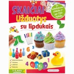 Skaičiai. Užduotys su lipdukais 3-6 metų vaikams
