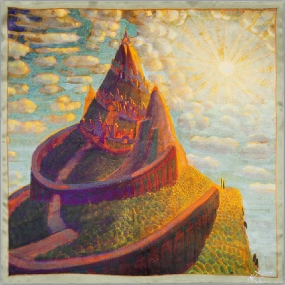 Šilkinė skarelė "Pilies pasaka" (53*53)