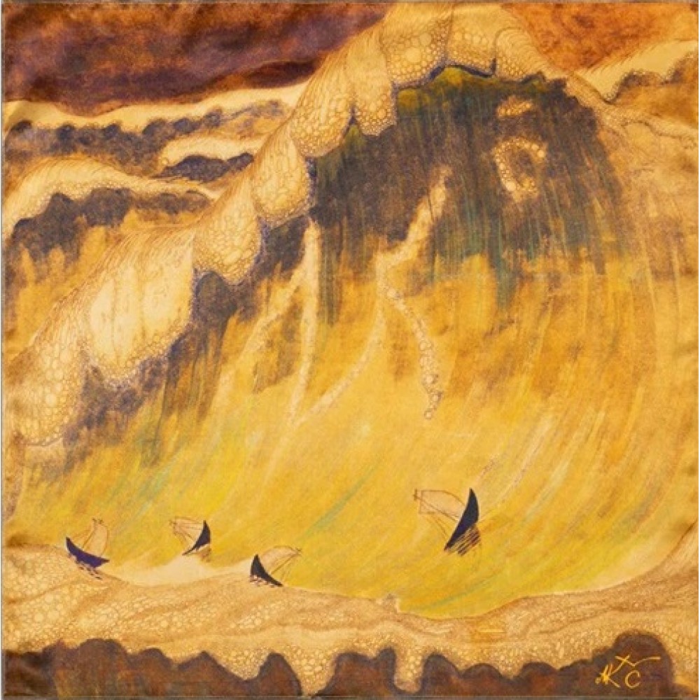 Šilkinė skarelė "Jūros sonata" (53*53)