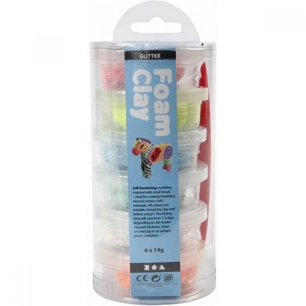 Burbulinio modelino komplektas. 6 blizgios spalvos