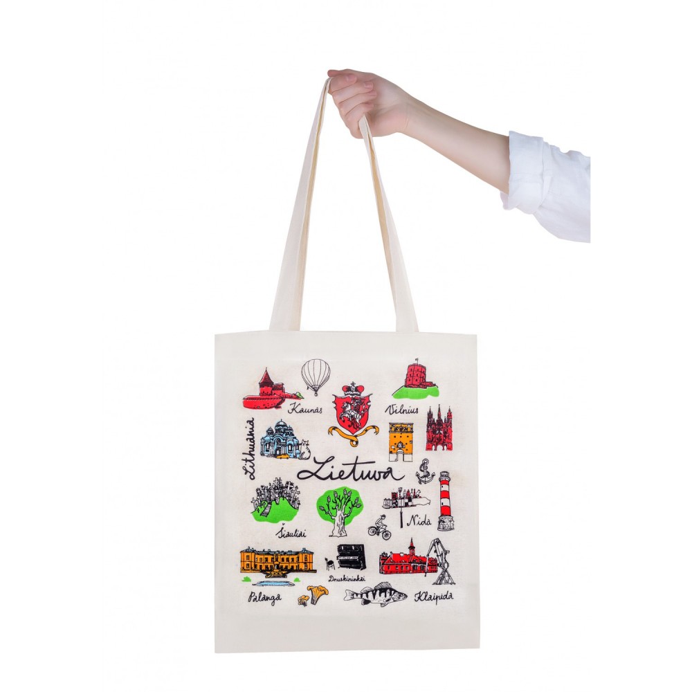 Medžiaginis maišelis su užrašais Lietuva