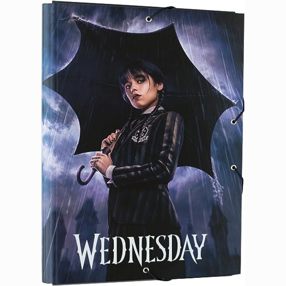 Wednesday kartoninis aplankas su gumele