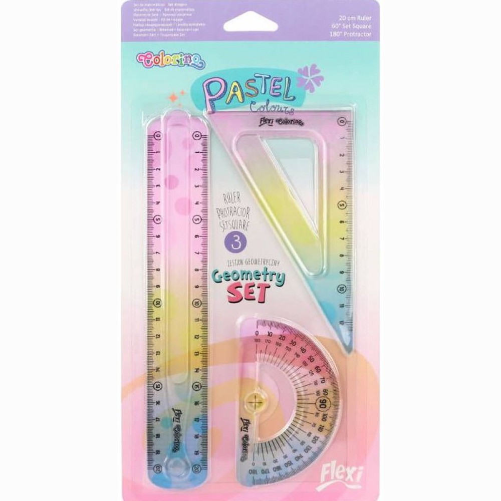 Geometrijos rinkinys Flexi, Pastel Colorino Geometrijos rinkinys Flexi, Pastel Colorino