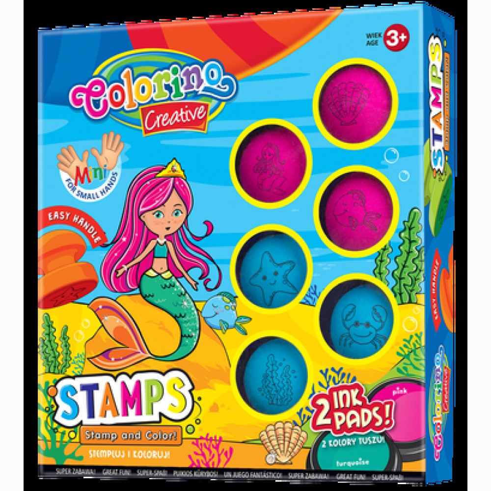 Vaikiškų antspaudukų rinkinys Colorino Creative MERMAID, 6vnt + 2 pagalvėlės Vaikiškų antspaudukų rinkinys Colorino Creative MERMAID, 6vnt + 2 pagalvėlės