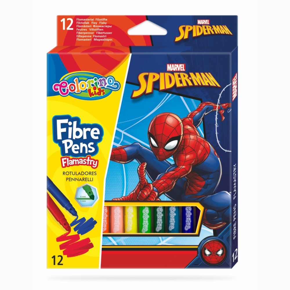 Flomasteriai Spider-Man, 12 spalvų Flomasteriai Spider-Man, 12 spalvų