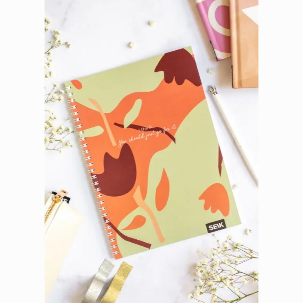 Taškuota užrašinė su spirale -  I Think