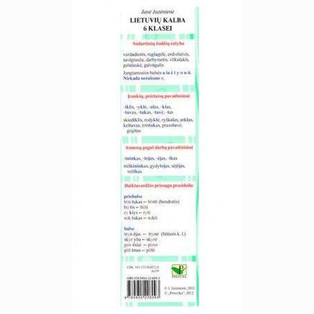 Paruoštukas. Lietuvių k. 6 kl. 