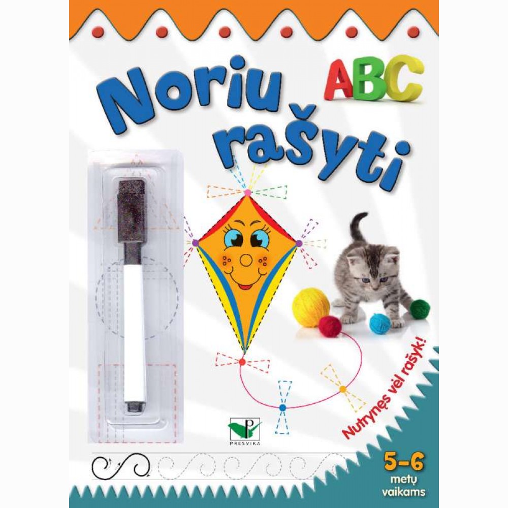 Noriu rašyti 5-6 m.vaikams. Nutrynęs vėl rašyk. Su flomasteriu 