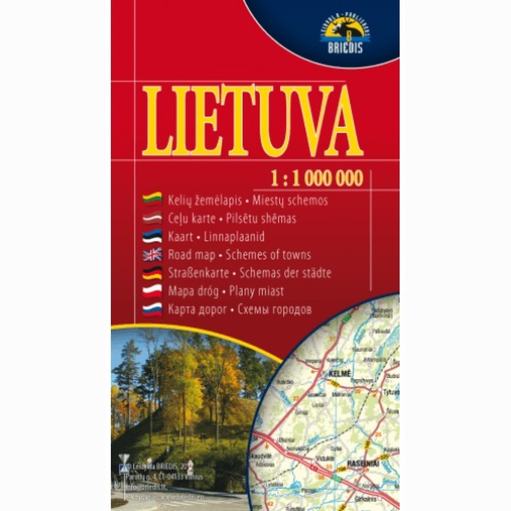 Lietuva, kelių žemėlapis 1 : 1 000 000