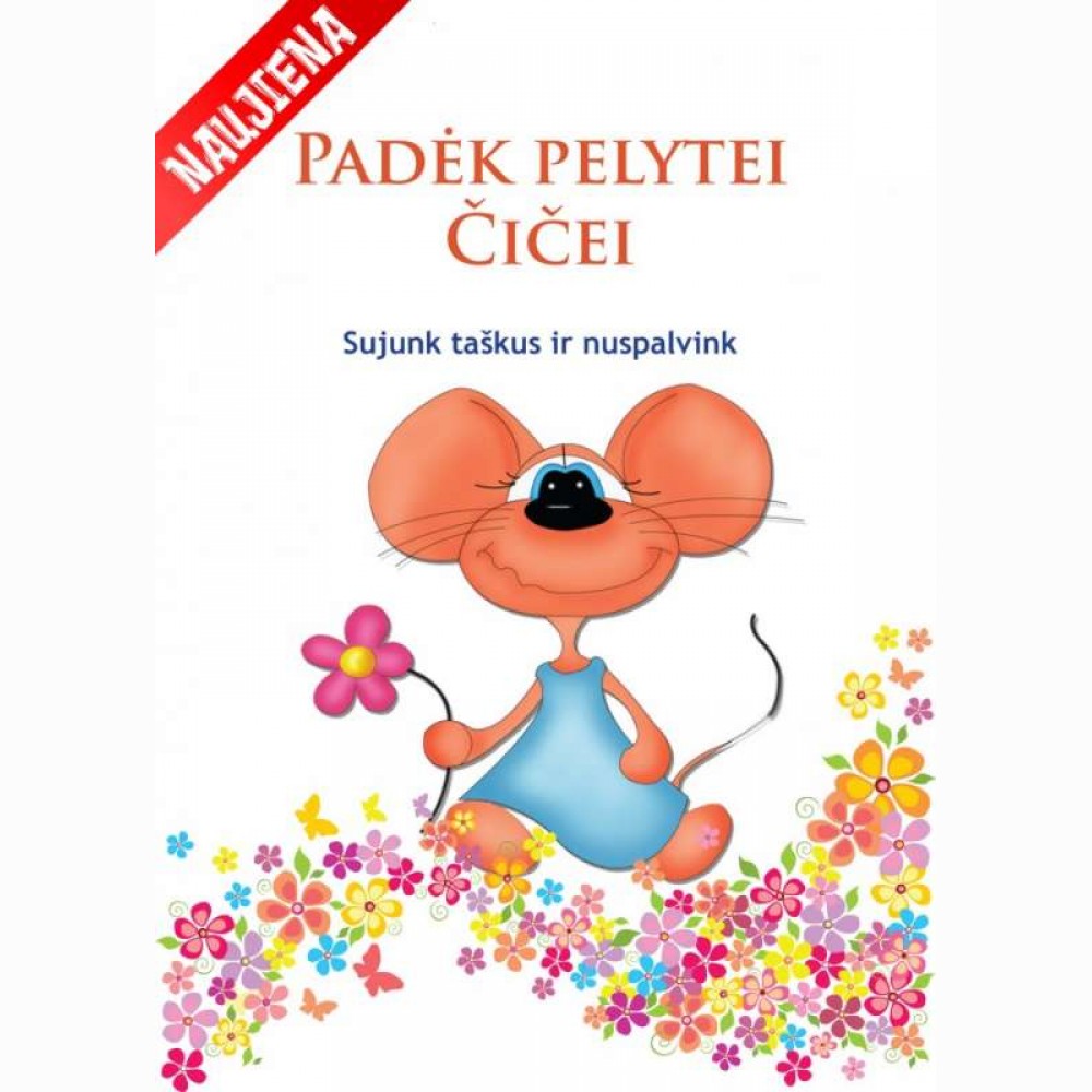 Padėk pelytei Čičei. Sujunk taškus ir nuspalvink 