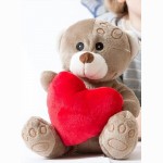 Pliušinis meškiukas su širdele