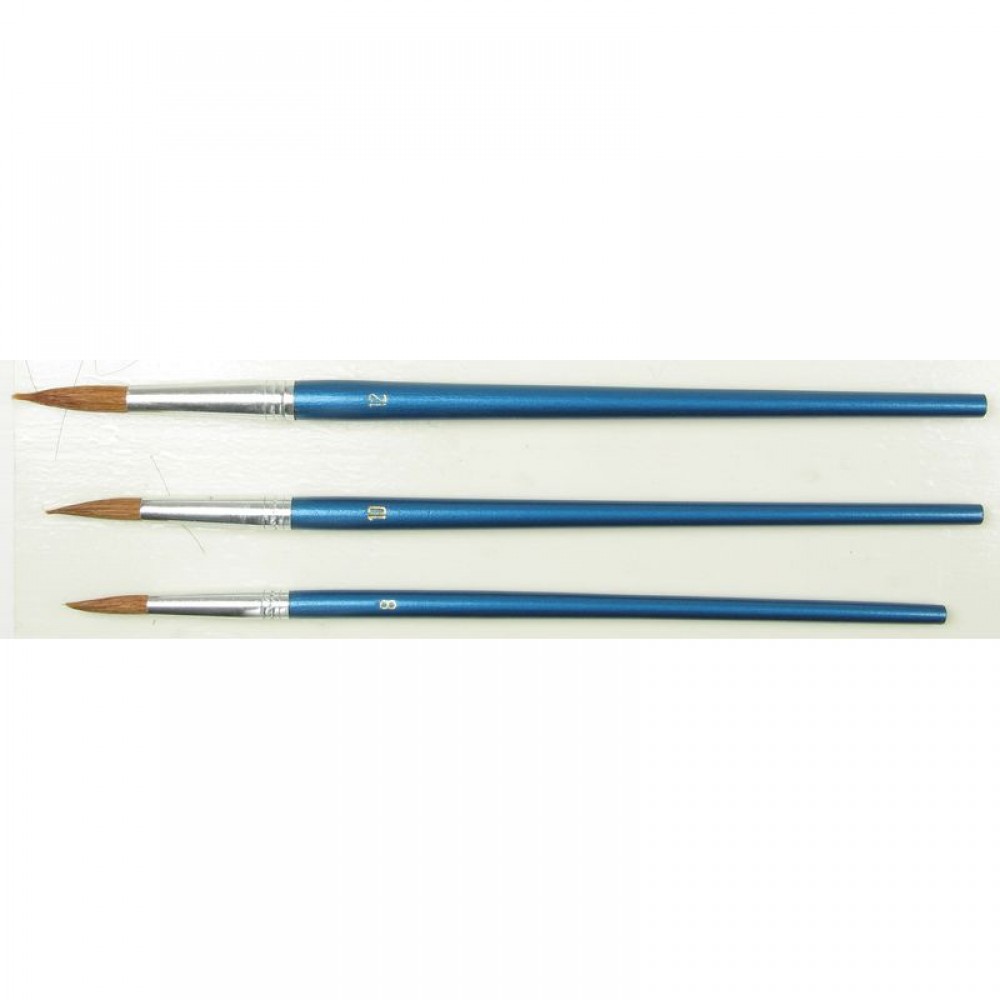 Teptukų rinkinys  3vnt Nr 8,10,12(round,sheep hair)/PVC