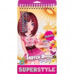 Eskizų knygelė 14.0x24.0cm su trafaretu ir lipdukais 36sh.