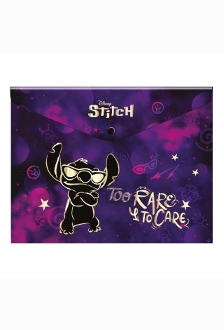 Plastikinis vokas su spaustuku, Disney Stitch Gold, A4