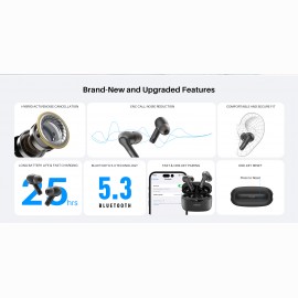 Tozo Anybuds Pro TWS belaidės ausinės, juodos