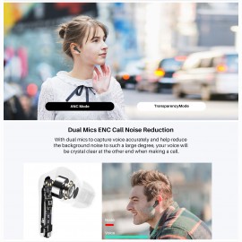 Tozo Anybuds Pro TWS belaidės ausinės, juodos