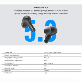 Tozo Anybuds Pro TWS belaidės ausinės, juodos