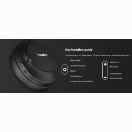 Tozo H10 belaidės ausinės, juodos