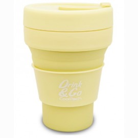 Silikoninis puodelis COOLPACK, 355 ml, pastelinės geltonos spalvos