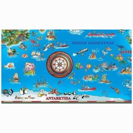 Pasaulio žemėlapis vaikams laminuotas lietuvių k.