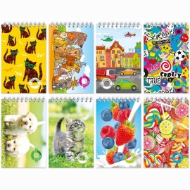 Bloknotas langeliais su spirale viršuje A7 40l