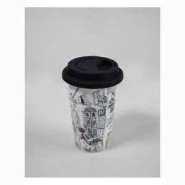 Puodelis, kaulinio perceliano, TO GO (325 ml) 