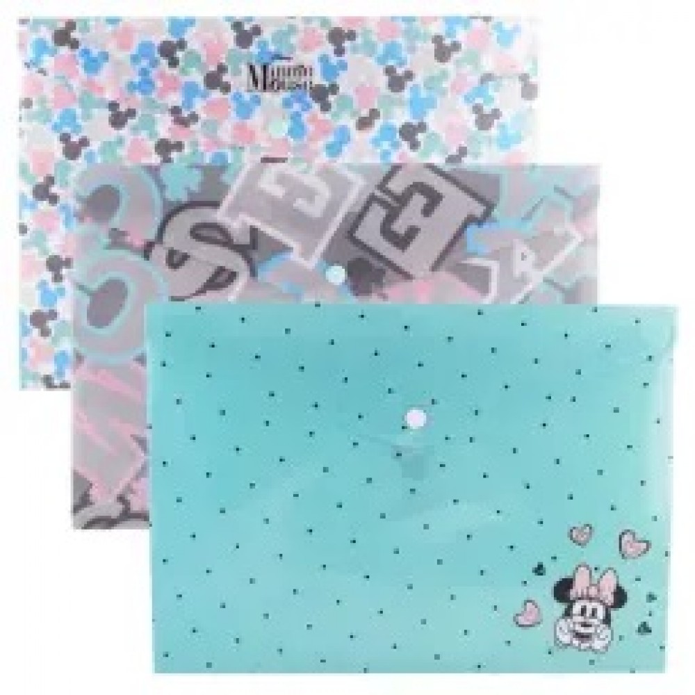 Aplankas-vokas Minnie Mouse A4, su spaustuku, 180 mik. Aplankas-vokas Minnie Mouse A4, su spaustuku, 180 mik.