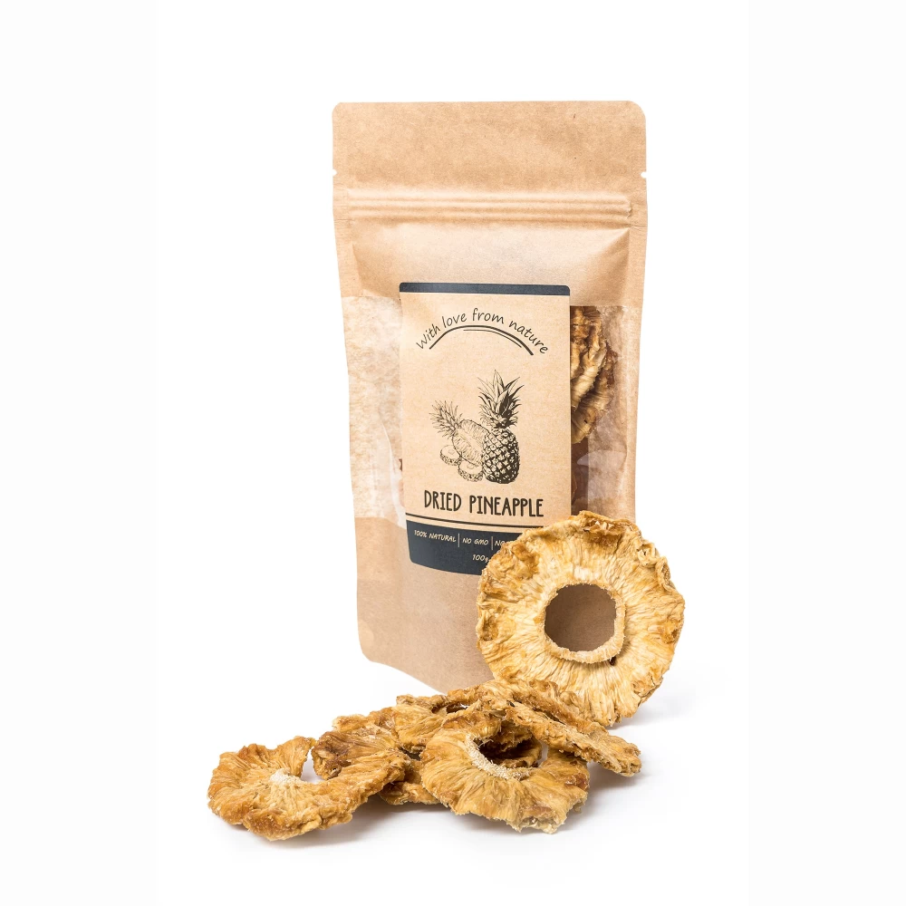 Džiovinti ananasai WITH LOVE FROM NATURE, 100g Džiovinti ananasai WITH LOVE FROM NATURE, 100g
