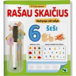 Rašau skaičius.4-5m.vaikams. Nutrynęs vėl rašyk. Su flomasteriu
